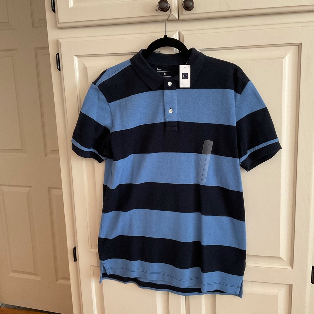 Men’s Gap Blue Striped Polo Size M